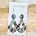 Western Embossed Turquoise Tina Leather Earrings