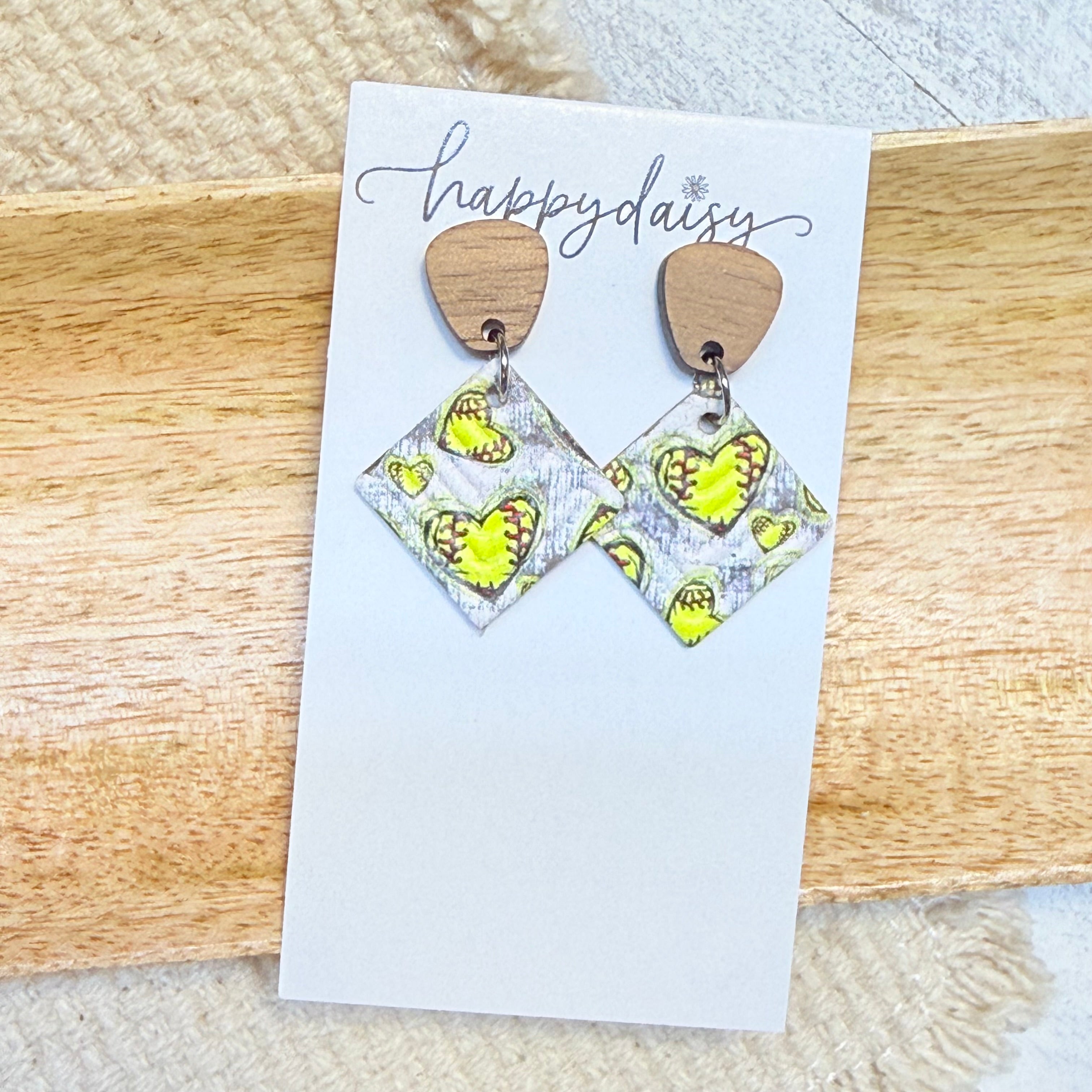 Softball Heart Jimmie Earrings