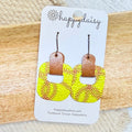 Softball Stitch Leather Earrings