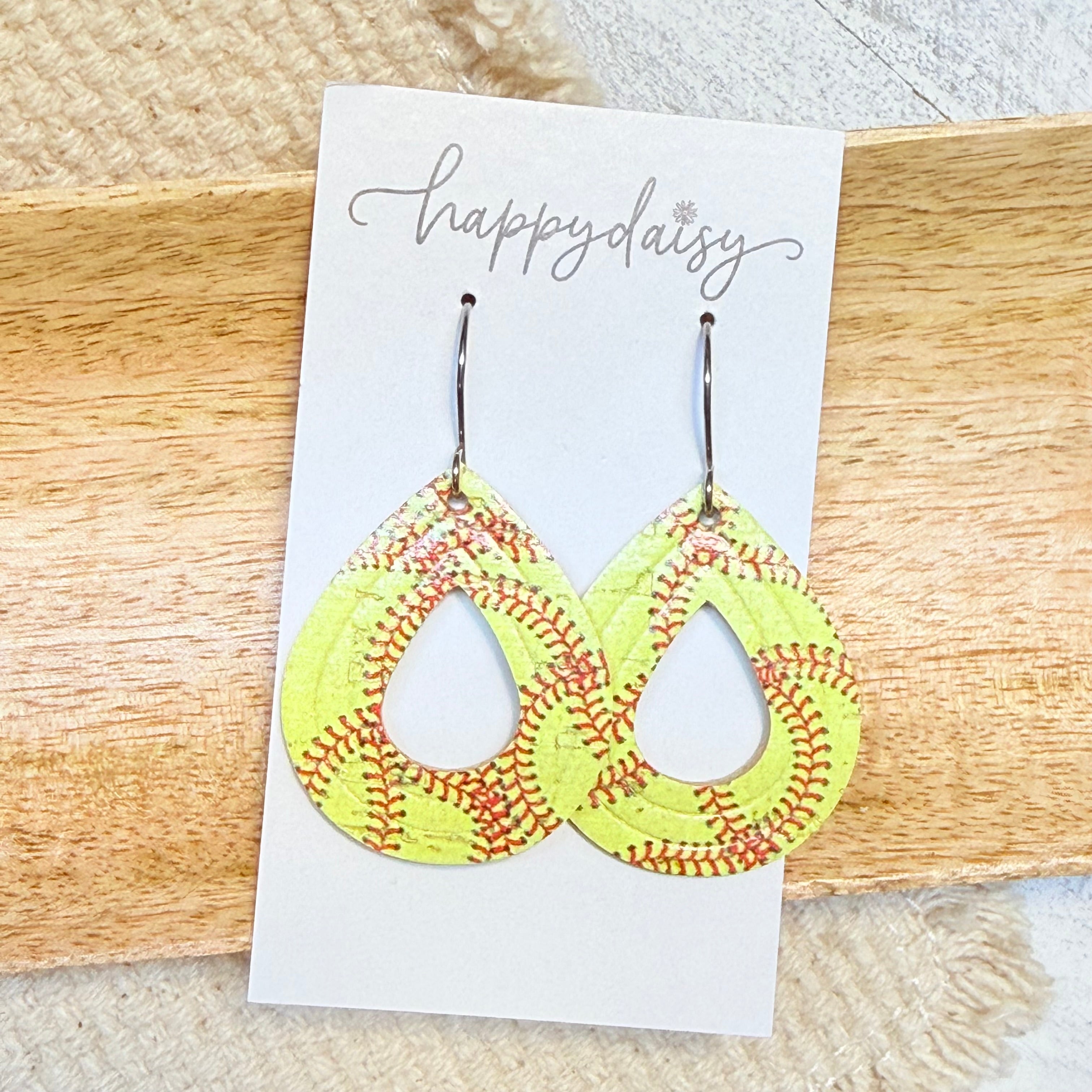 Softball Stitch Willow Earrings