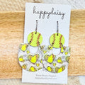 Softball Heart Cork on Leather Earrings