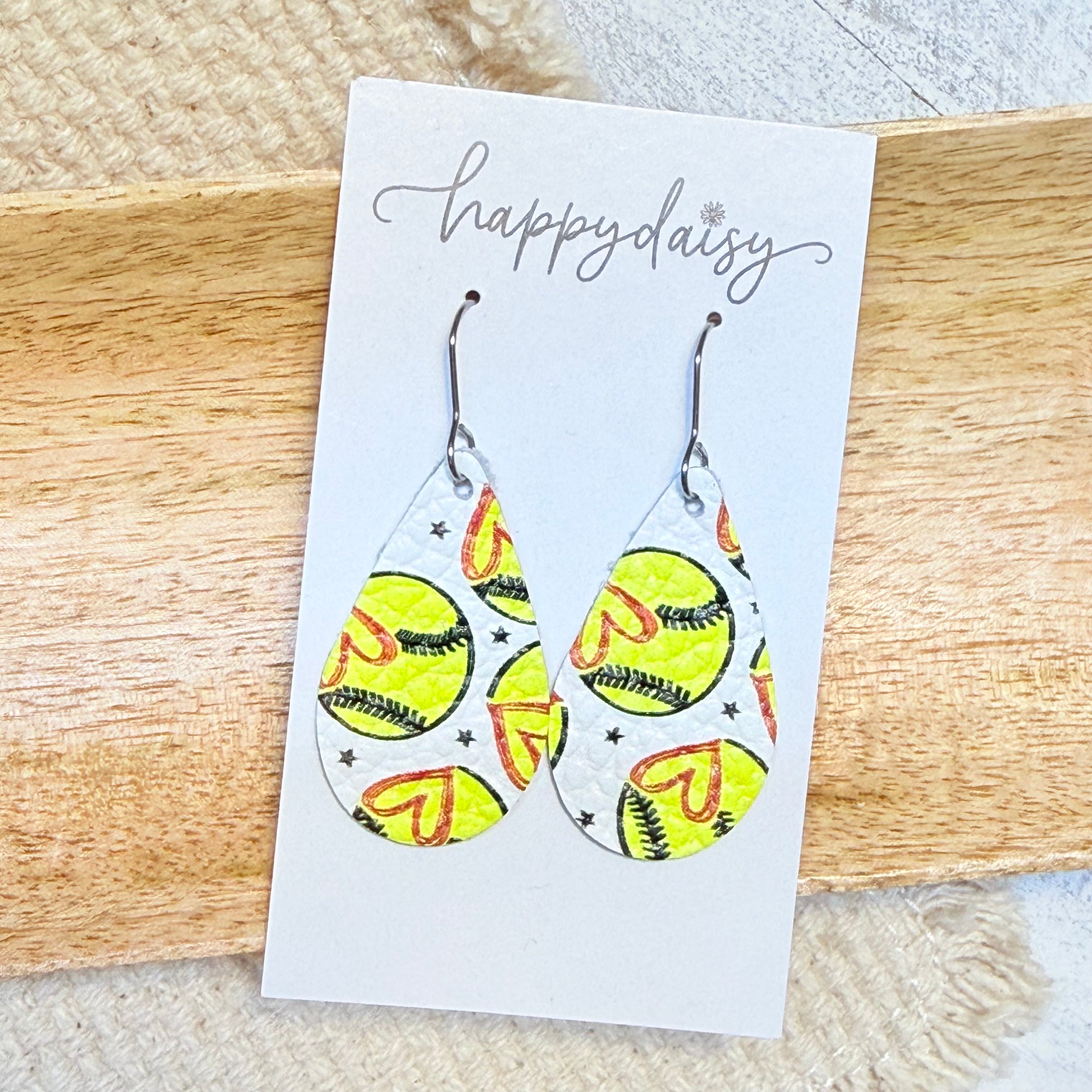Softball Love Teardrop Earrings