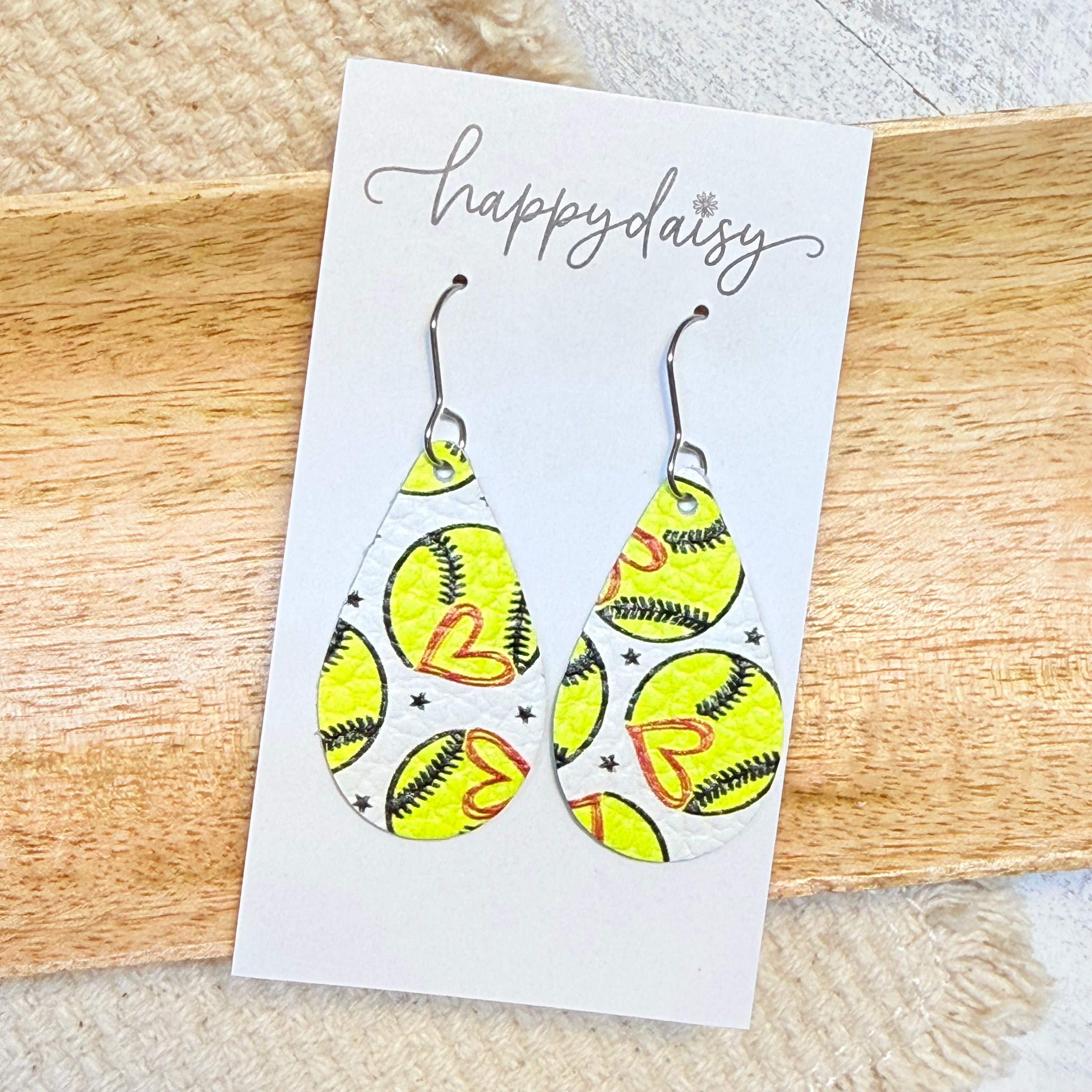 Softball Love Teardrop Earrings