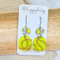 Softball Stitch Leather Earrings