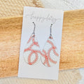 Baseball Print Teardrop Leather Earrings