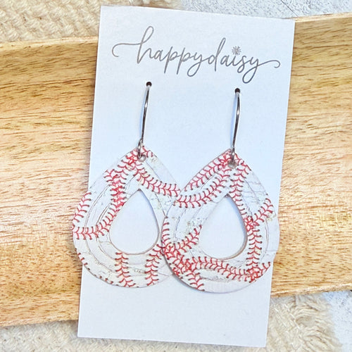 Baseball Stitch Willow Earrings