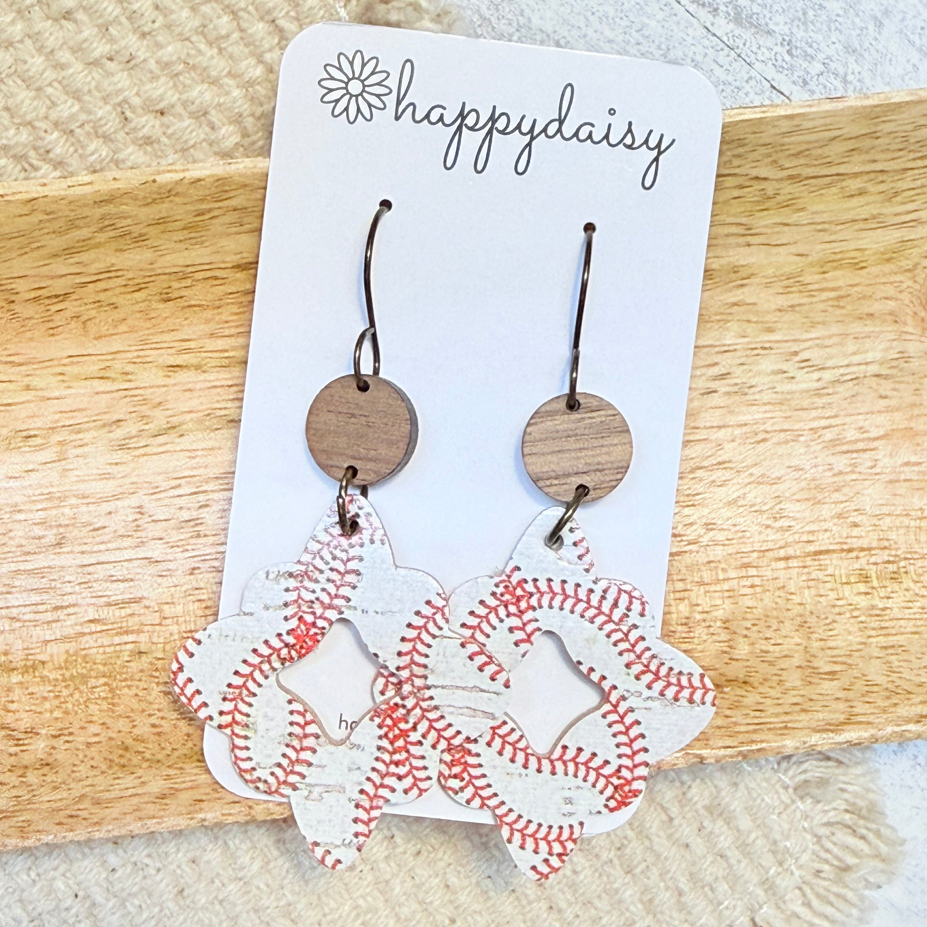 Baseball Stitch Hallie Earrings