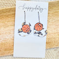 Basketball Leopard Print Heart Leather Earrings
