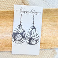 Volleyball Leather Teardrop Earrings
