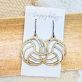 Volleyball Gold Wood Earrings