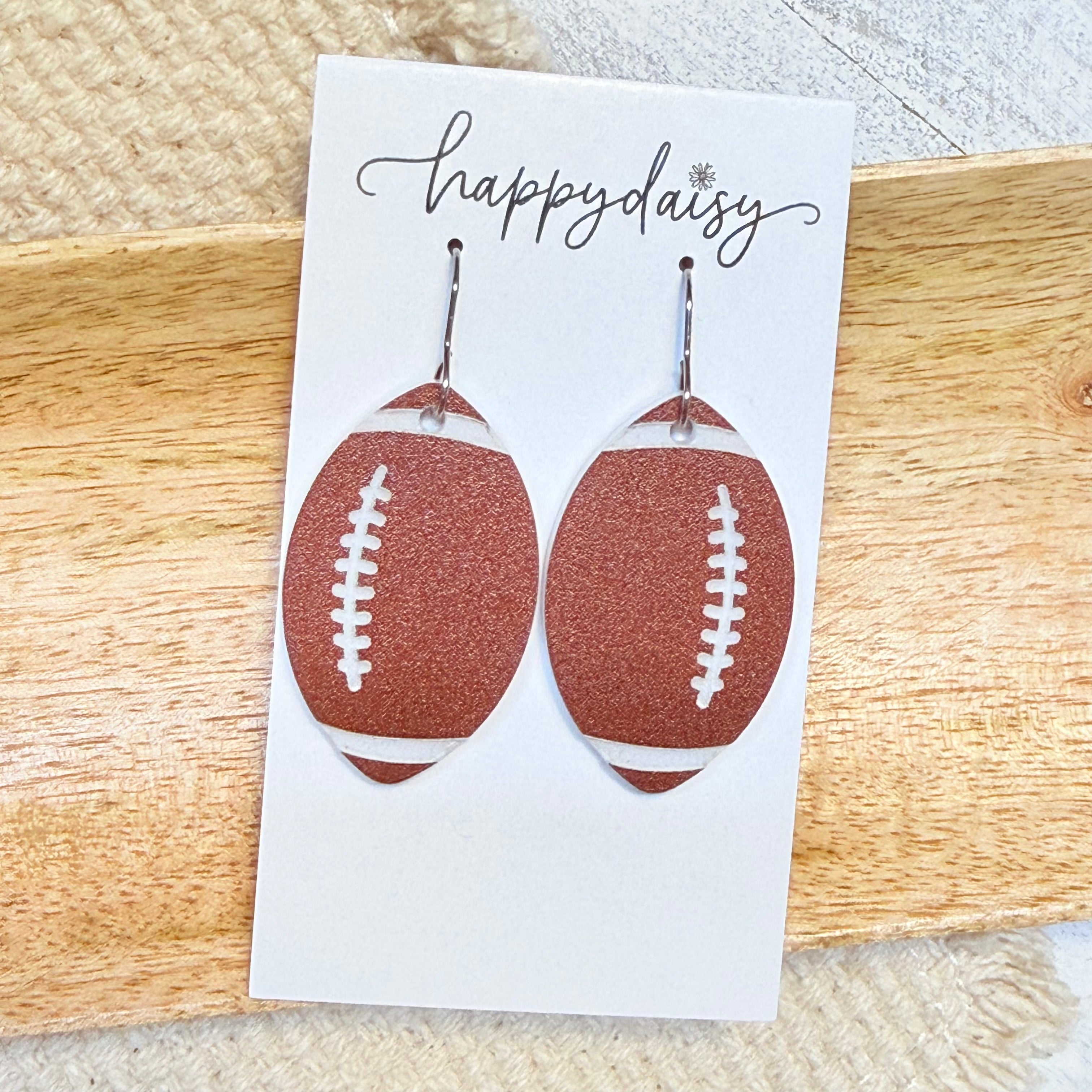 Football Acrylic Earrings