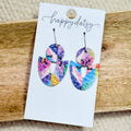 Painted Patchwork Leather Eloise Earrings