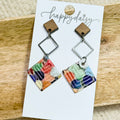 Kaleidoscope Cork on Leather Jimmie Earrings
