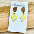 Sunshine Stripe Cork on Leather Mini Maven Earrings