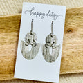Silver & White Embossed Leather Eloise Earrings