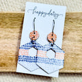 Coral & Tide Navy Cork on Leather Hexy Earrings