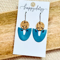 Teal Blue Leather Eloise Earrings