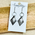 Black Leather Charmed Katie Earrings