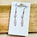 Pink Beaded Drop Earrings