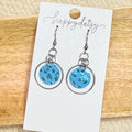 Turquoise Metallic Leopard Print Mini Luna SS Earrings