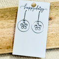 Daisy Charm Silver Stainless Steel Earrings