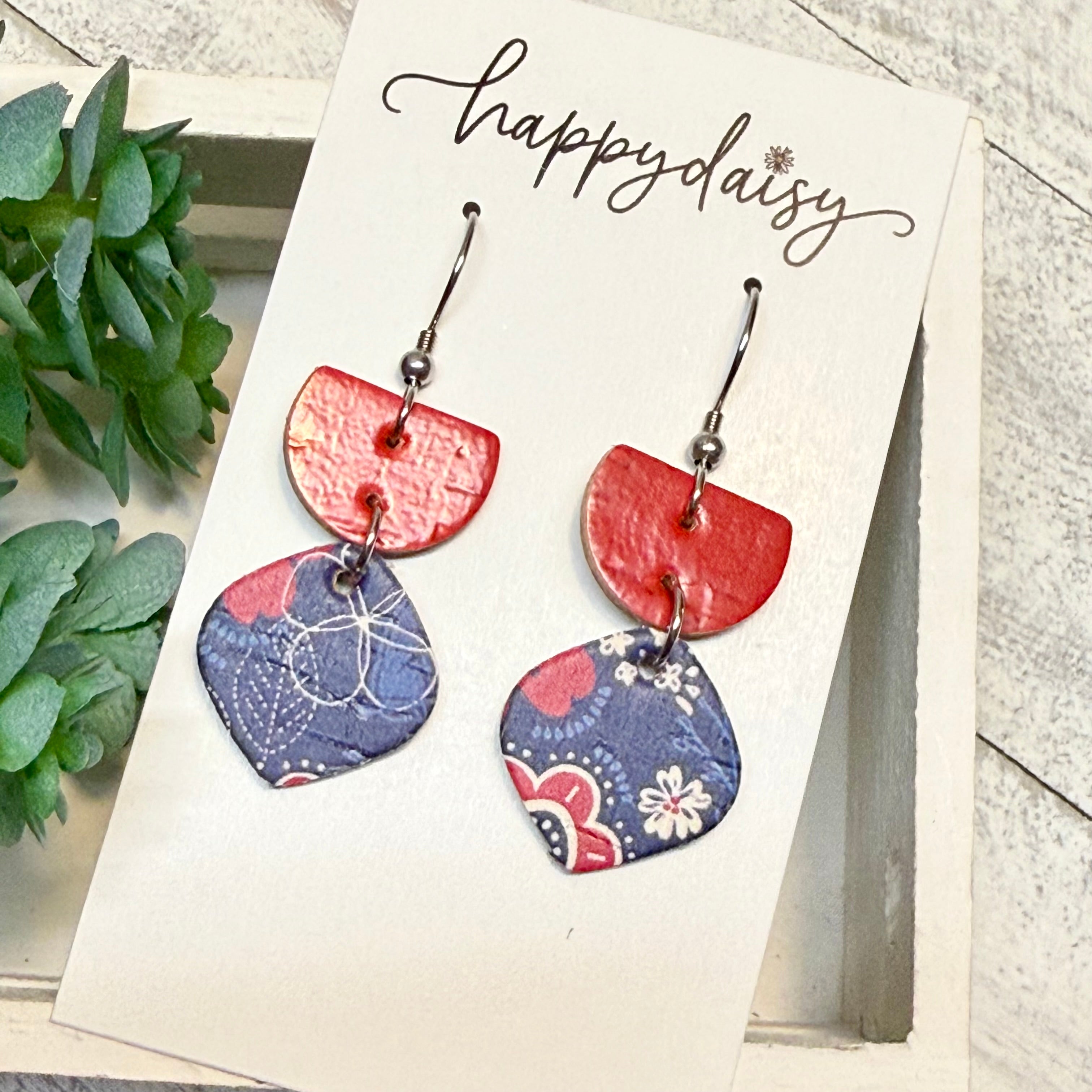 Americana Floral Mini Hadley Earrings