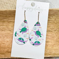 Sea Turtle Leather Teardrop Earrings