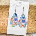 Summer Patchwork Leather Teardop Earrings