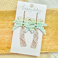 Summer Palm Cork on Leather Earrings