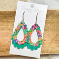 Summer Isle Floral Layered Scalloped Teardrop Earrings