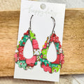 Posey Patchwork Layered Scalloped Teardrop Earrings