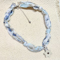 Blue Skies Floral Scarf Necklace
