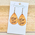 Faith "But God" Scripture Wood Earrings