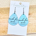 Faith Aqua "Made for More" Scripture Wood Earrings