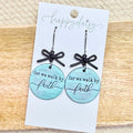 Faith Turquoise "Walk by Faith" Scripture Wood Earrings