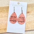 Faith "With God" Scripture Wood Earrings