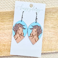Western Horse Hand-Painted Wood Earrings