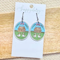 Geese Cottage Hand-Painted Wood Earrings