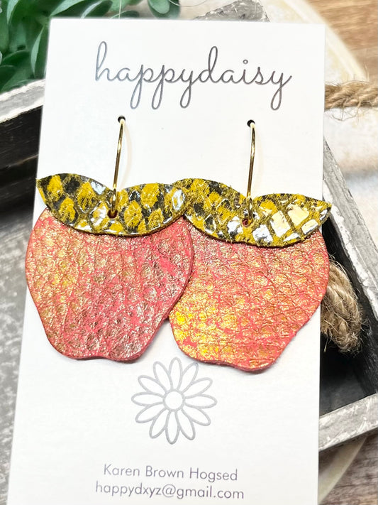 Teacher Apple Back to School Leather Earrings