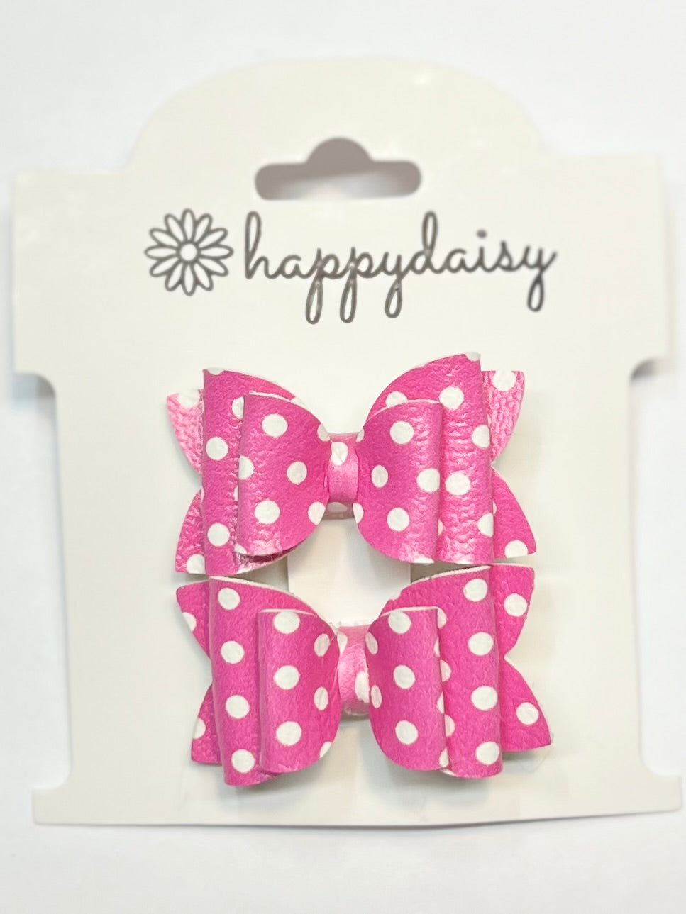 Pink with White Polka Dots 1.72 Inch Piggie Set Bows