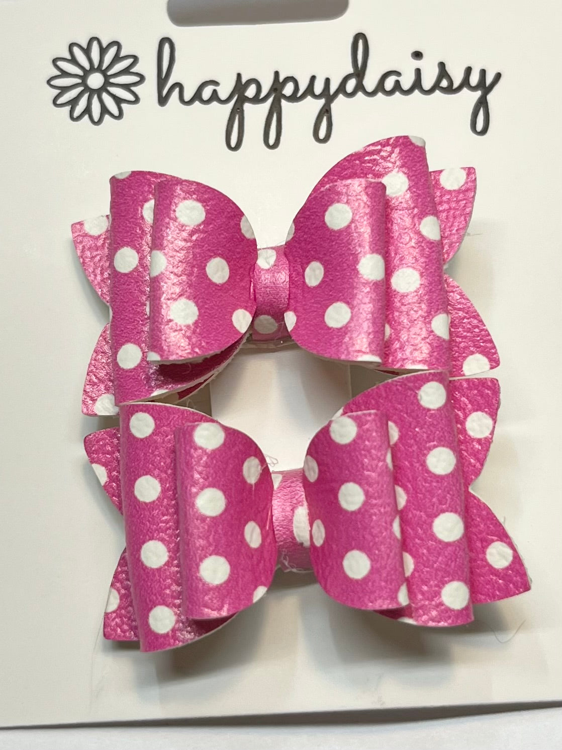 Pink with White Polka Dots 1.72 Inch Piggie Set Bows