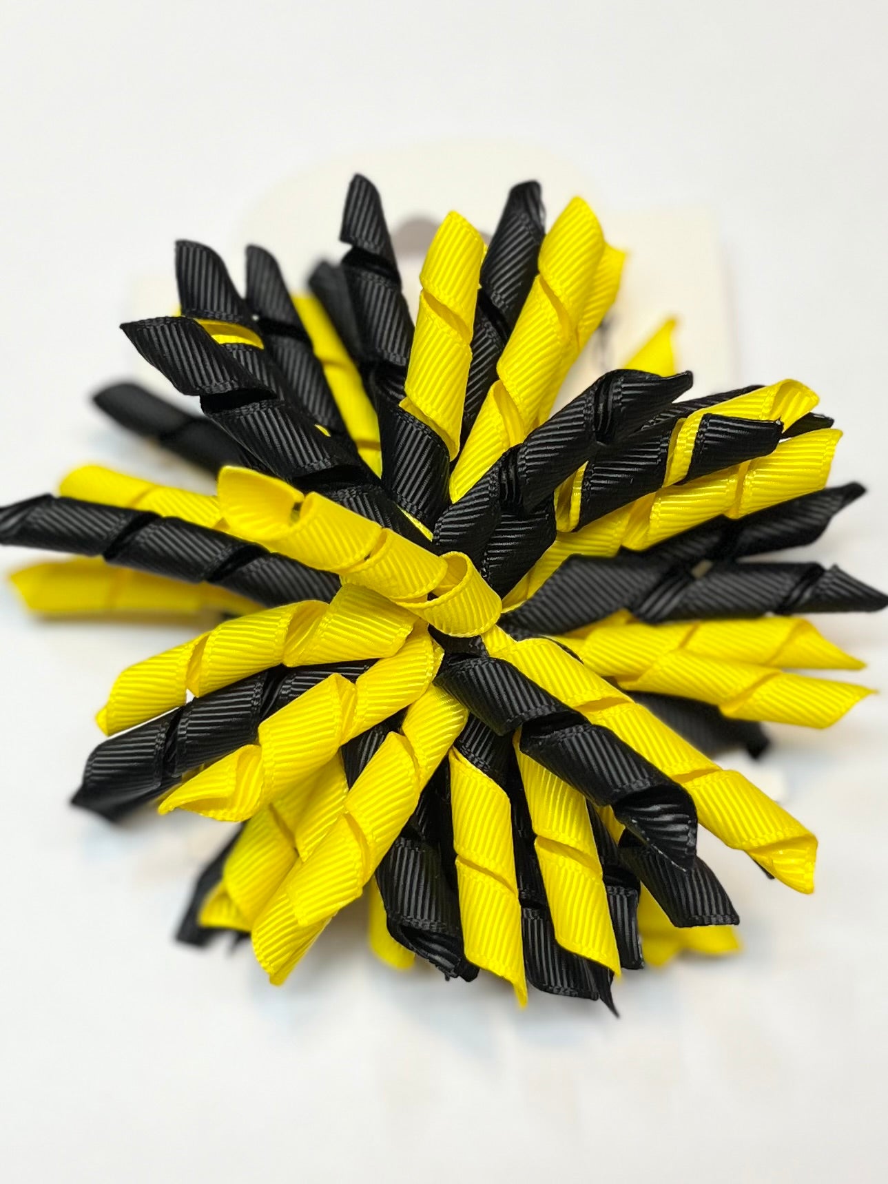 Black and Yellow 4.5 Inch Korker Ribbon Bow