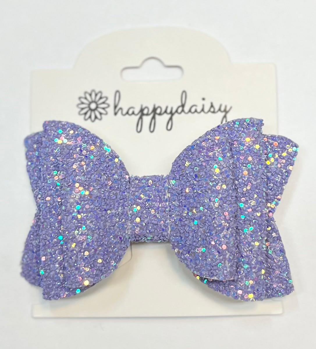 Purple Iridescent Glitter 3.5 Inch Bow