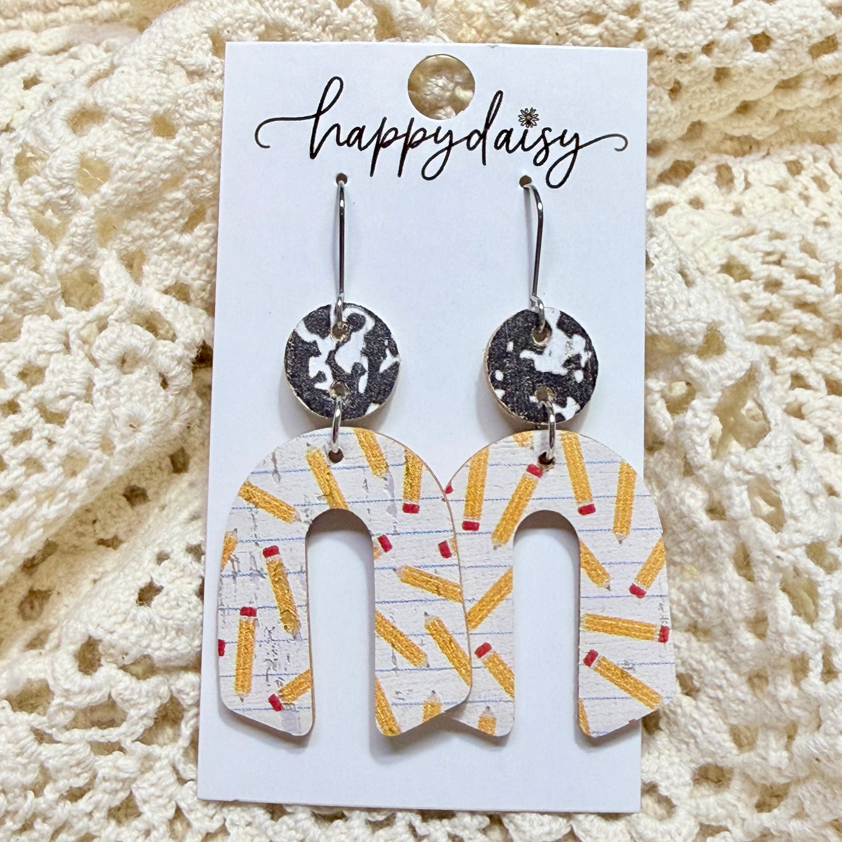 Back to School Petite Arcadia Pencil Arch Earrings