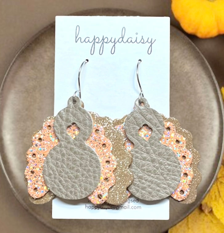 Turkey Leather Earrings for Thanksgiving