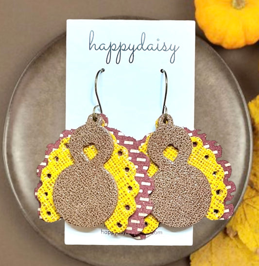 Turkey Leather Earrings for Thanksgiving