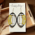 Football Bulldogs Black & Gold Wood Earrings