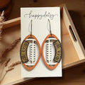 Football Yellowjackets Black & Gold Wood Earrings