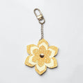 Golden Meadow Leather Flower Bag Charm