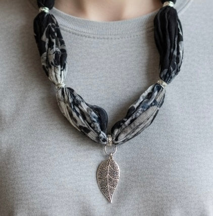 Midnight Meadow Scarf Necklace